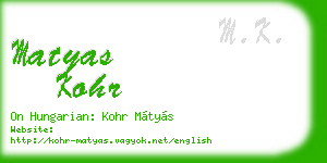 matyas kohr business card